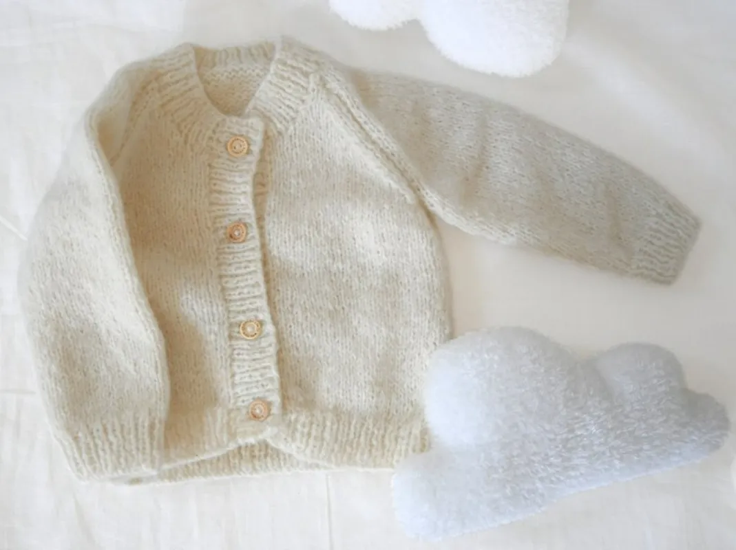 Product: Baby Alpaca and Merino Wool Regal Cardigan 6-9 months