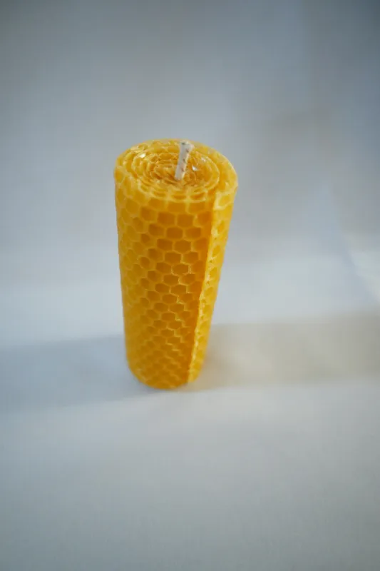 Beeswax Honeycomb Pattern Pillar Candle