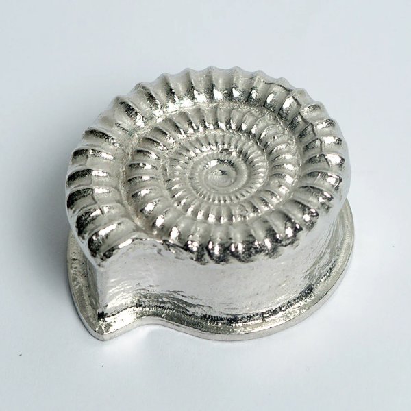 English Pewter Ammonite Fossil Trinket Box