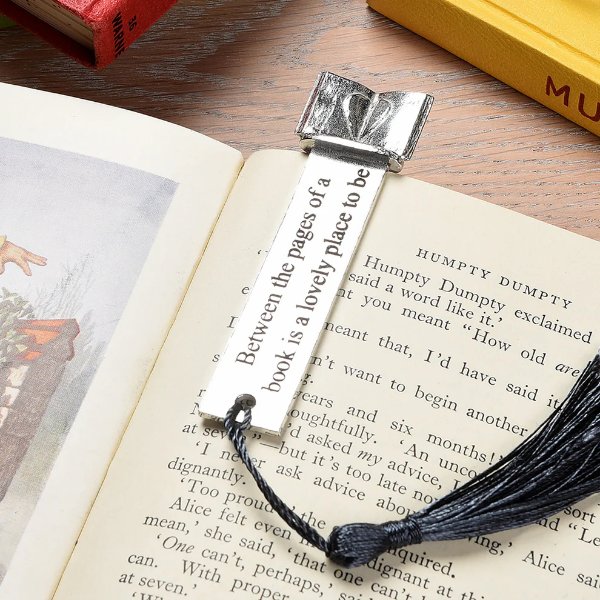 English Pewter Book Lover Bookmark