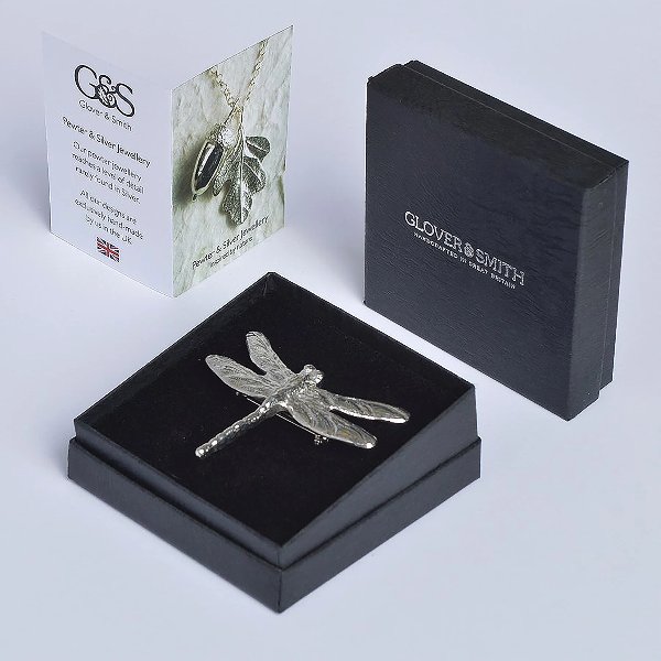 English Pewter Dragonfly Brooch