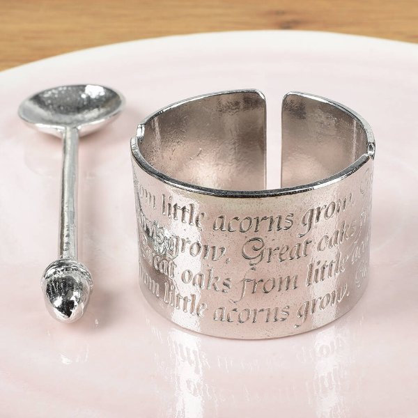 English Pewter Egg Cup & Spoon Christening Gift