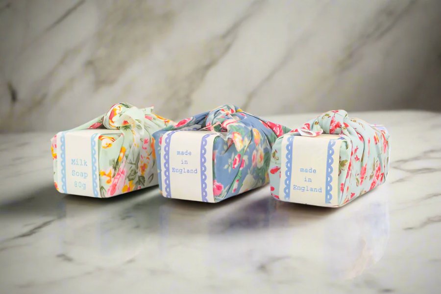 Floral Fabric Wrapped Soaps