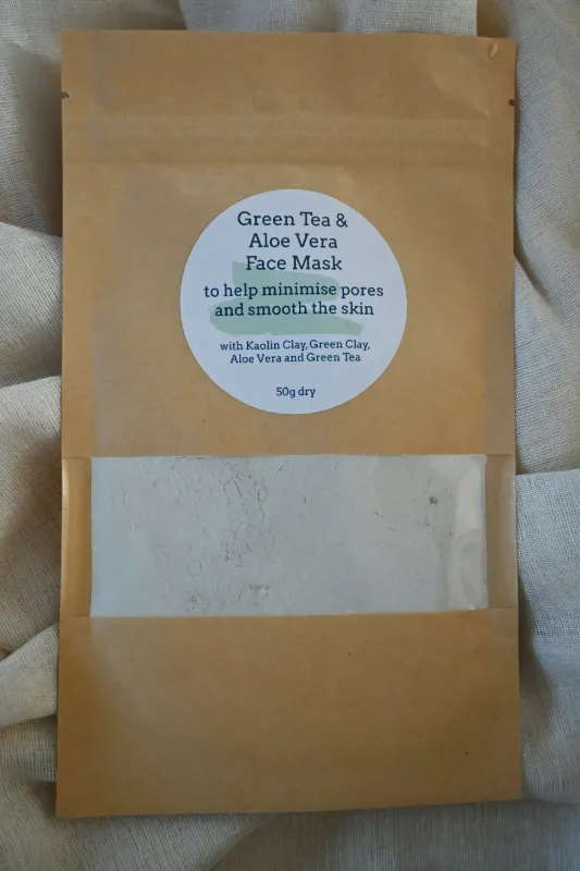 Green Tea & Aloe Vera Face Mask to help minimise pores - 50g