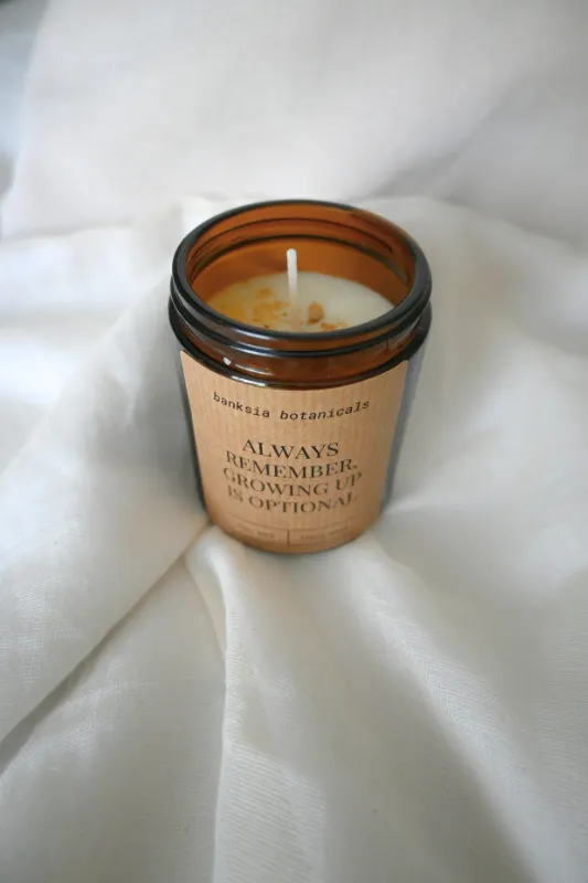 Growing Up is Optional Birthday Soy Wax Candle