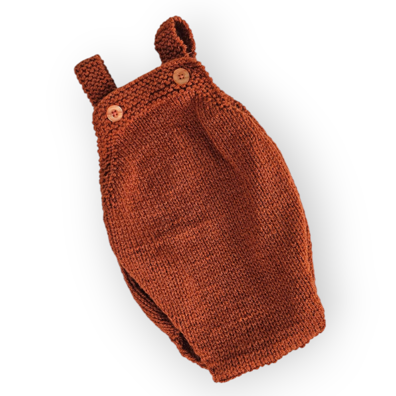 Hand Knitted Burnt Orange Mia Romper 0-3 months