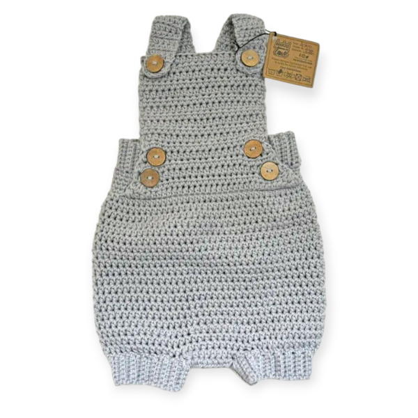 Product: Hand Knitted Cotton and Coconut Ribbed Romper 3-6mos