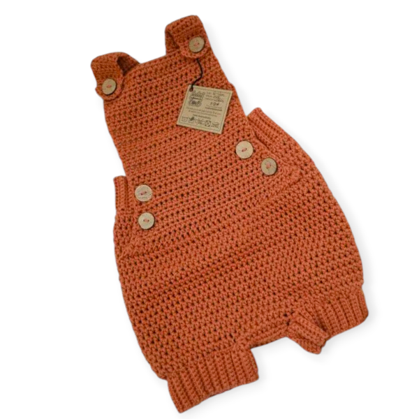 Product: Hand Knitted Cotton and Coconut Ribbed Romper 6-12 months