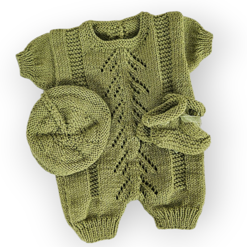 Hand Knitted Sage Thatcher Set 0-3 months