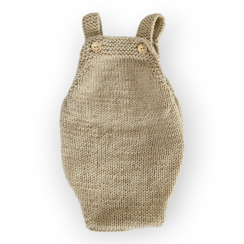 Hand Knitted Sand Mia Romper 0-3 months