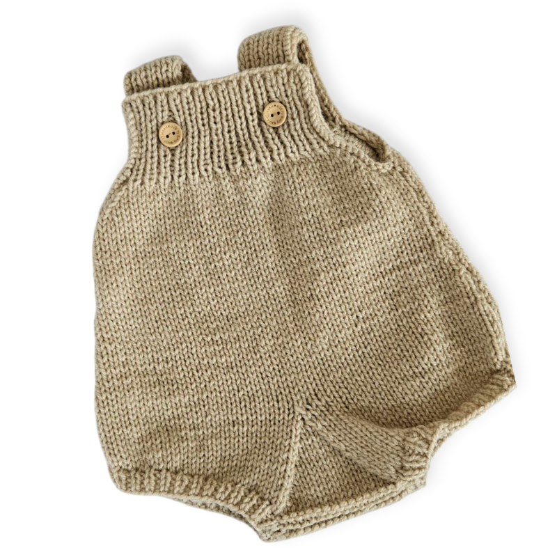 Hand Knitted Talia Sand Romper 0-3 months