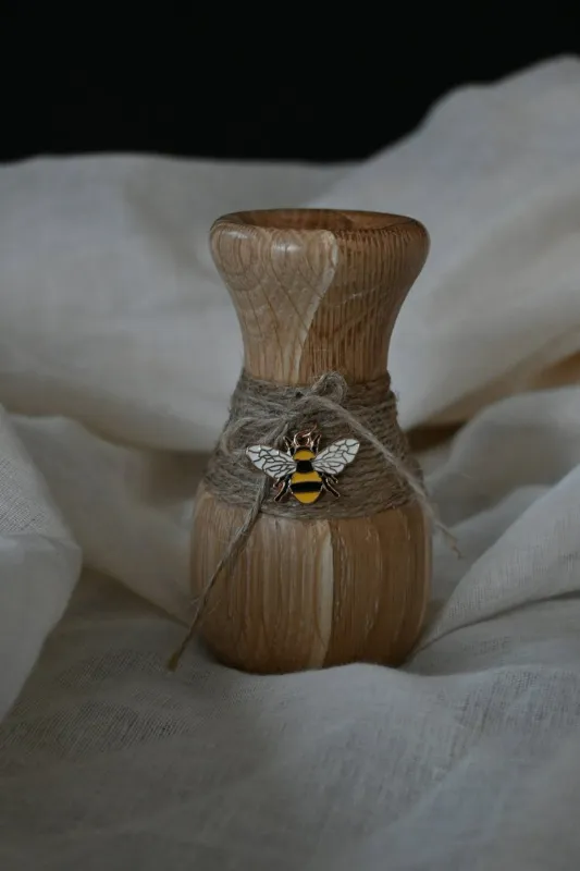 Product: Hand Turned Oak Bud Vase