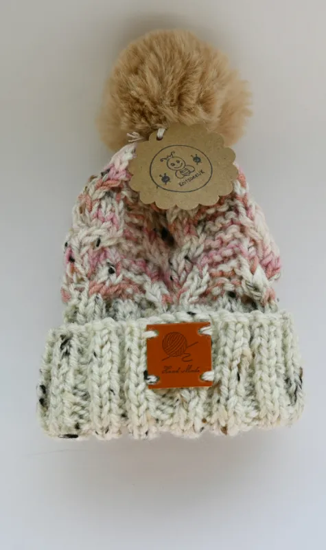 Product: Handmade Baby Bobble Hat 0-3 Months