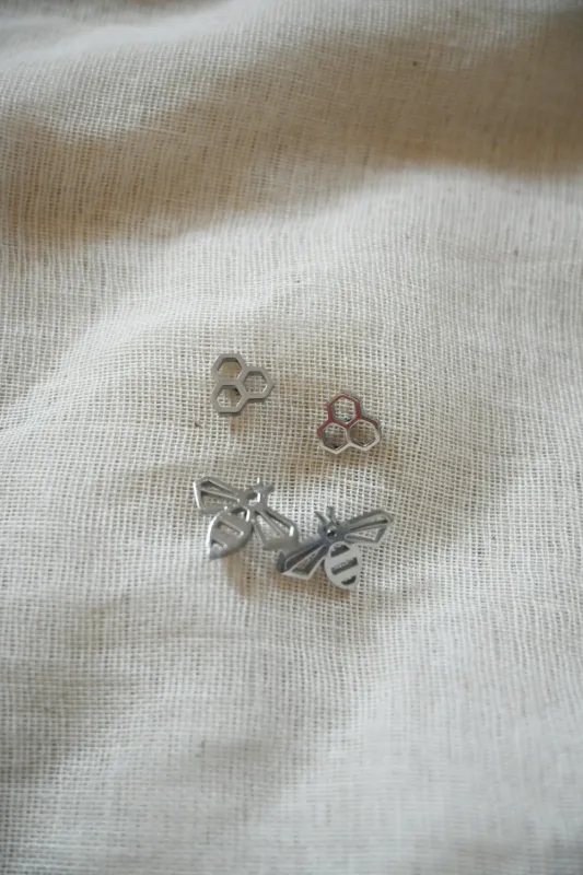 Handmade Bee & Honeycomb Earring Set