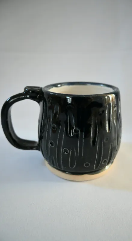 Handmade Blue and Black Ceramic Mug