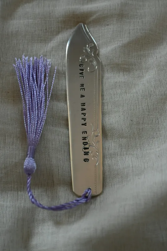 Handmade Happy Ending Repurposed Knife Bookmark