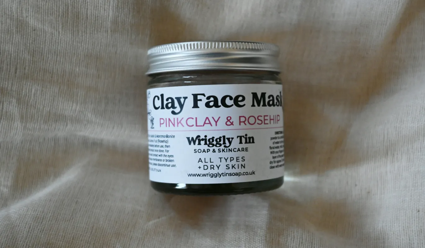 Product: Handmade Pink Clay and Rosehip Face Mask