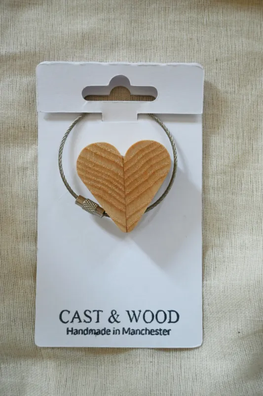 Handmade Wooden Heart Keyring