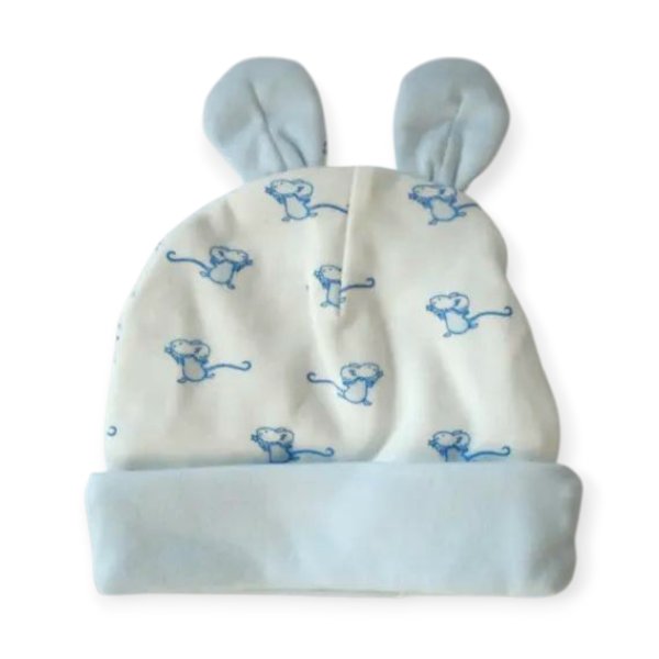Newborn Baby Hat with Ears | Blue
