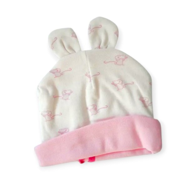 Newborn Baby Hat with Ears | Pink