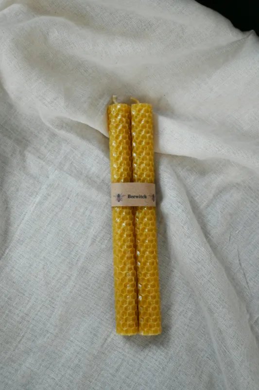 Pair of Beeswax Candles - Large