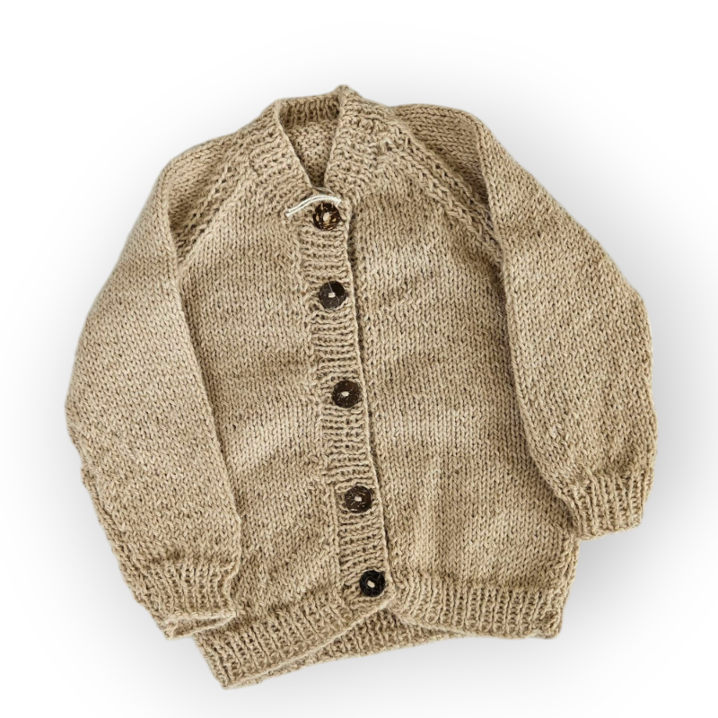 Product: Pure 100% Beige Baby Alpaca Cardigan 6-12 months