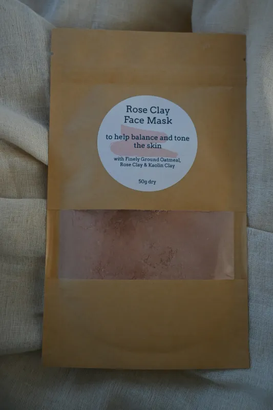 Rose Clay Face Mask to help balance and tone - 50g