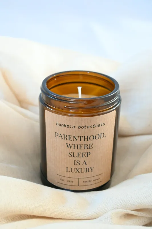 Product: Where Sleep is a Luxury New Baby Soy Wax Candle